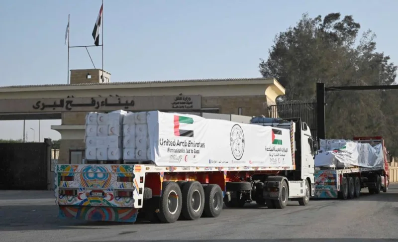 Two additional Humanitarian Supply convoys for displaced Families are sent to Gaza by the UAE.