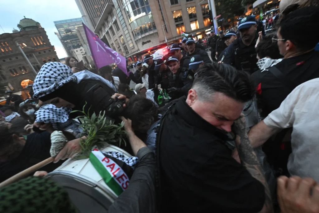 Police Break Up Large Protests In Sydney Over The Presence Of The ...